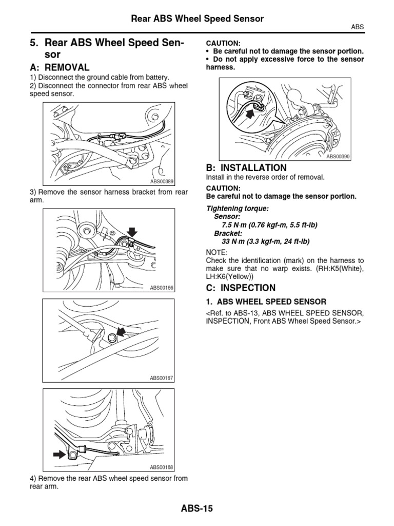 05 - Rear ABS Wheel Speed Sensor | PDF