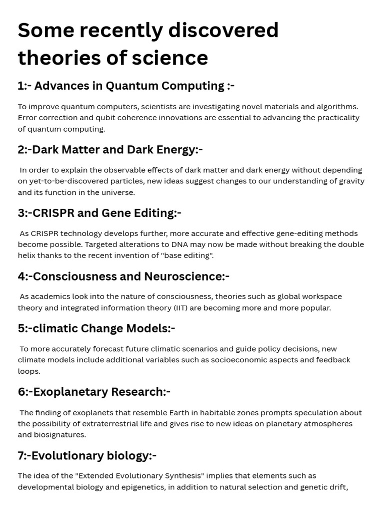 Some Recently Discovered Theories of Science | PDF | Quantum Computing ...