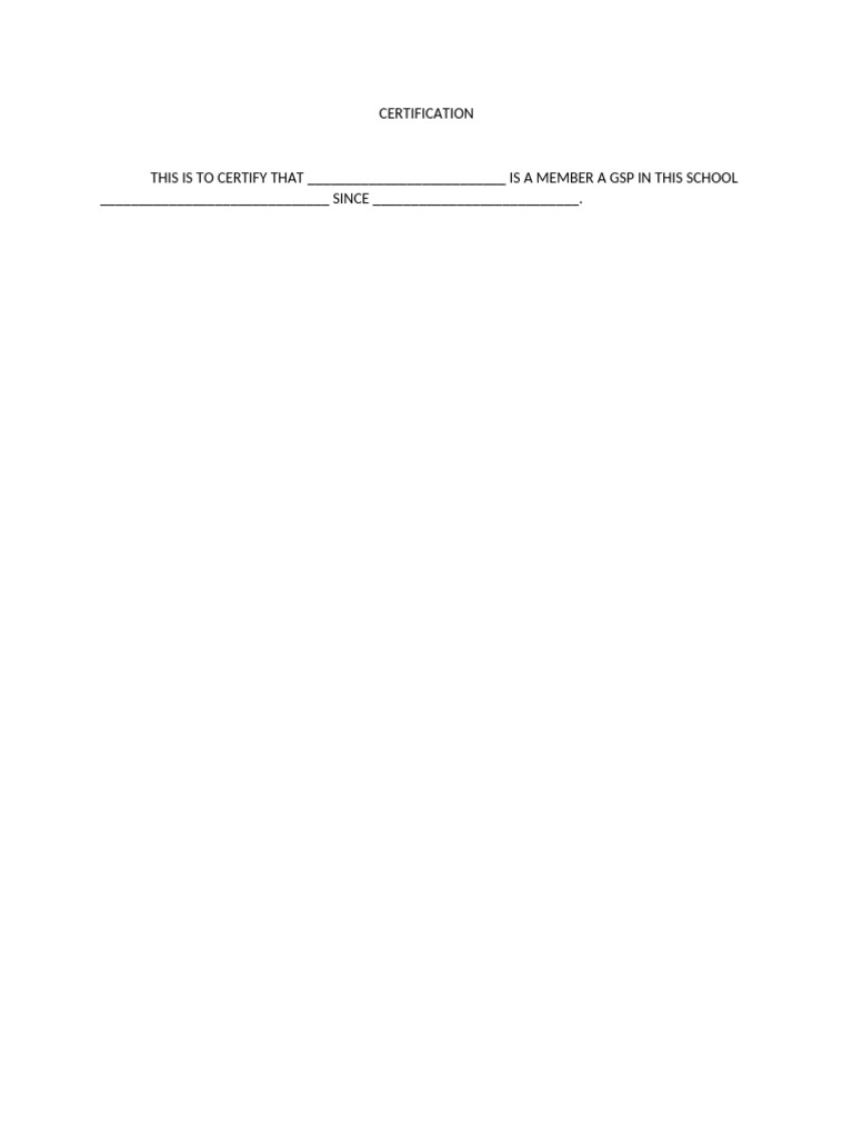 Certification of Gsp PDF