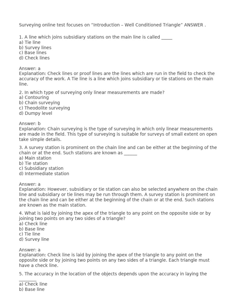Well-Conditioned Triangles in Surveying | PDF | Surveying