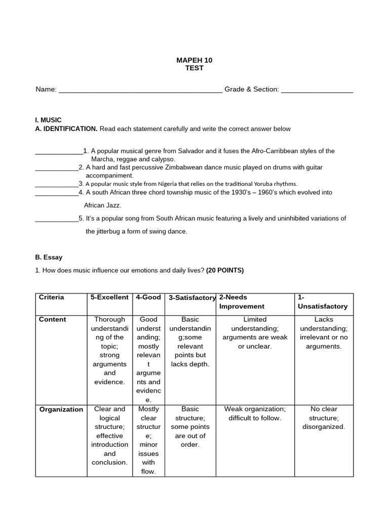 Test mapeh 10 pdf editing