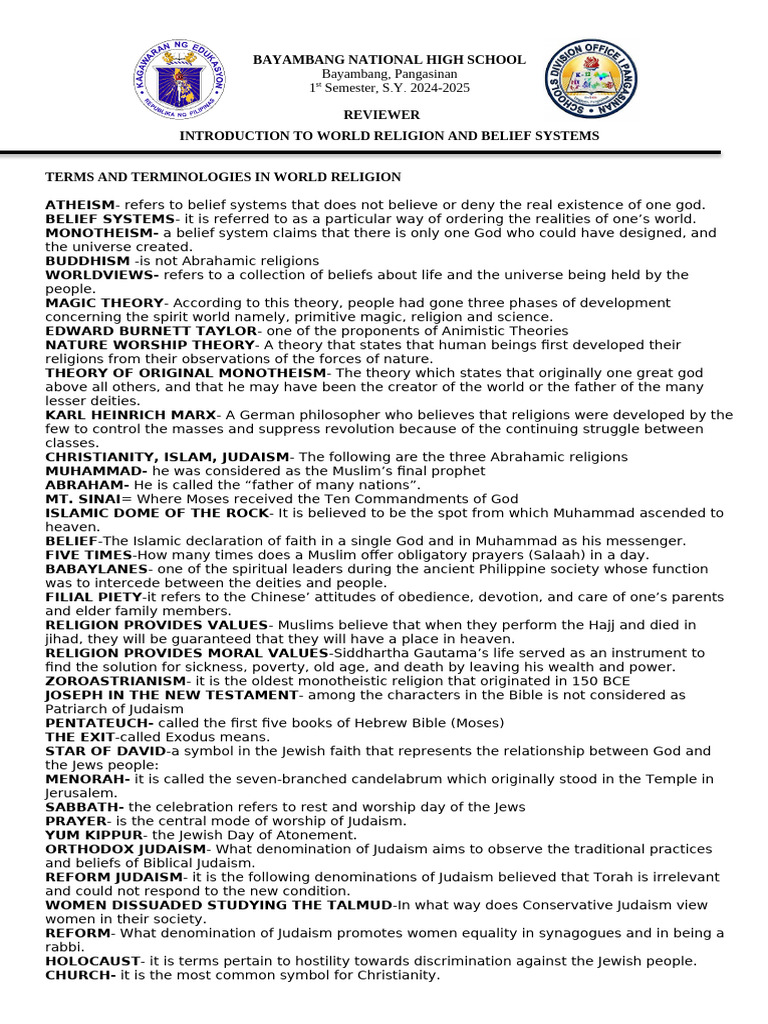 World Religions and Belief Systems Overview | PDF | Monotheism ...