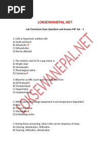 Lab Technician Exam Questions and Answer PDF - Set 1