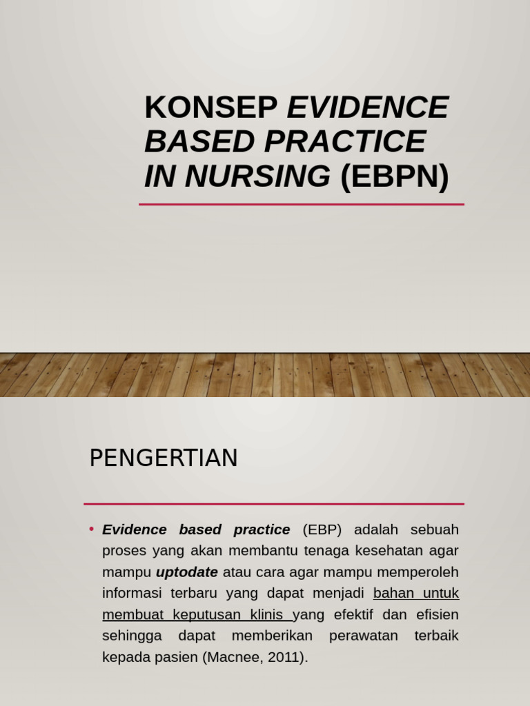 Memahami Evidence Based Practice dalam Keperawatan | PDF | Sains ...