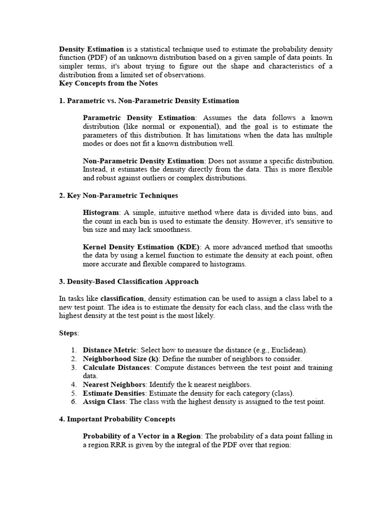 Density Estimation Is A Statistical Technique Used | PDF | Statistical ...