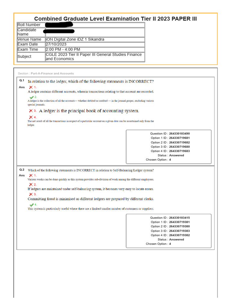 SSC CGL AAO 2023 Question Paper | PDF | Schools | Educational Stages