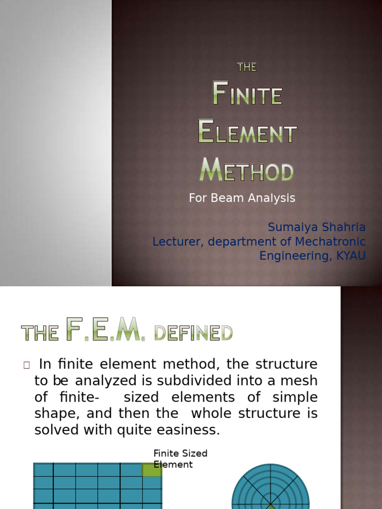 FEM Analysis for Beam Structures | PDF | Finite Element Method ...