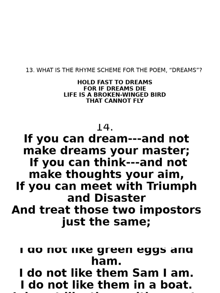 Quiz-Rhyme Scheme | PDF