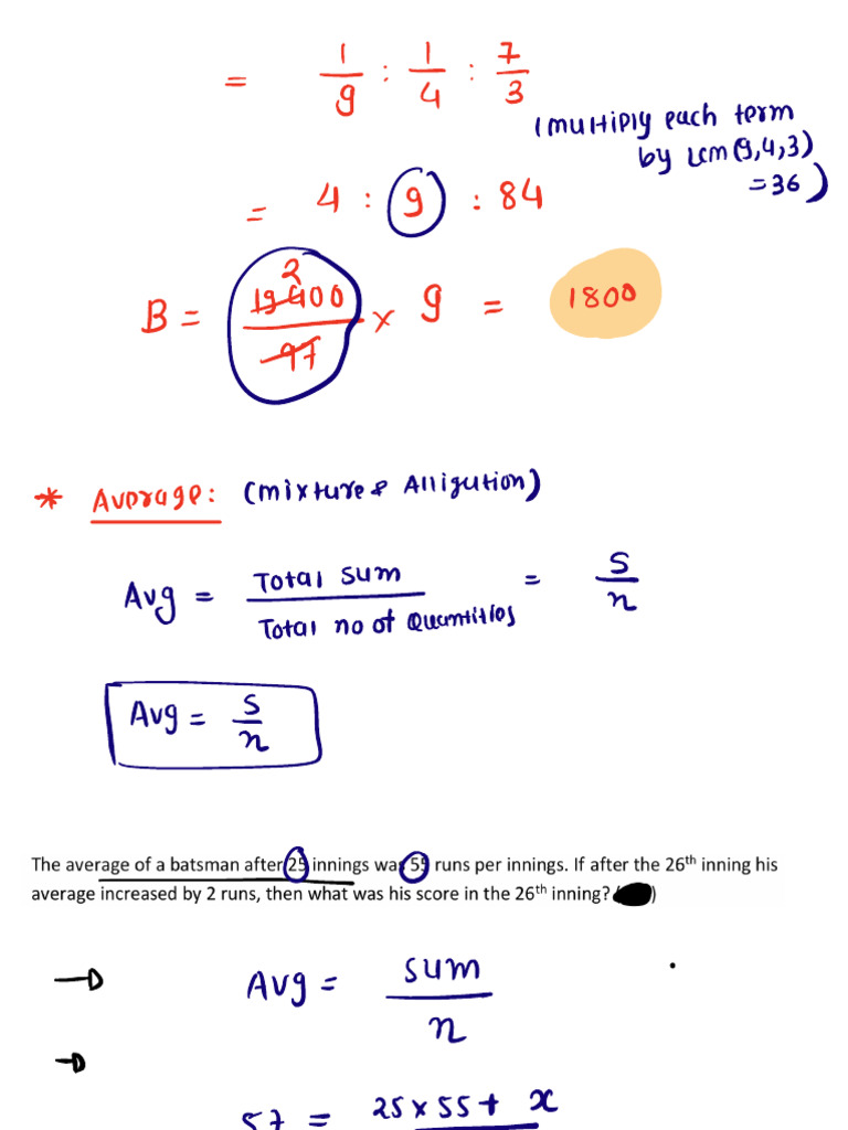 Mathematical Concepts and Calculations | PDF