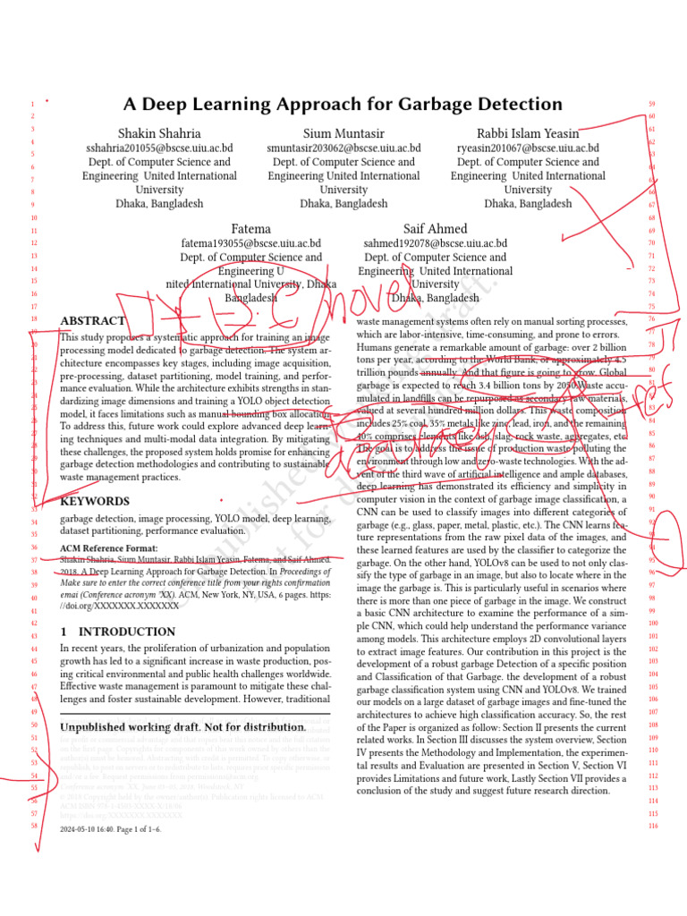 Deep Learning for Garbage Detection | PDF | Artificial Neural Network ...