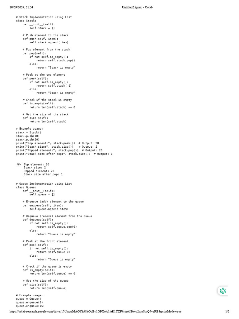 Stack and Queue Implementation | PDF | Queue (Abstract Data Type) | C++