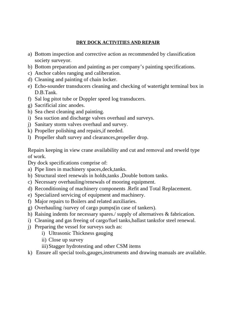 Dry Dock Repair and Maintenance Guide | PDF | Home & Garden ...
