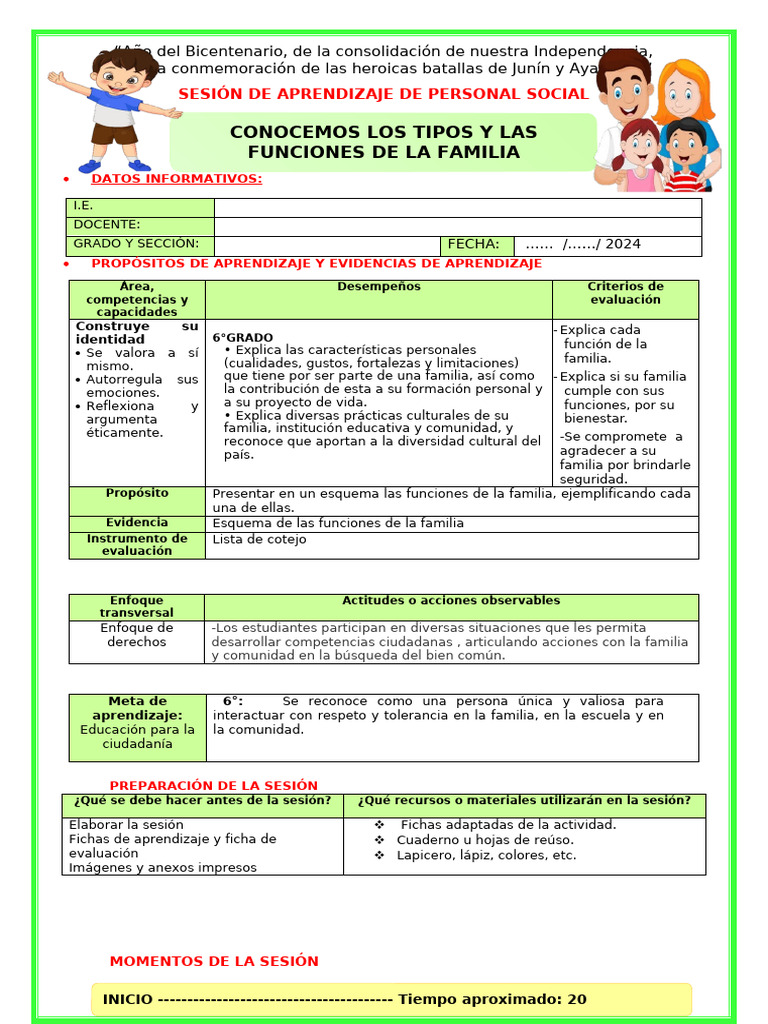 Ses-Mart-Ps-Conocemos Los Tipos y Funciones de La Familia | PDF ...