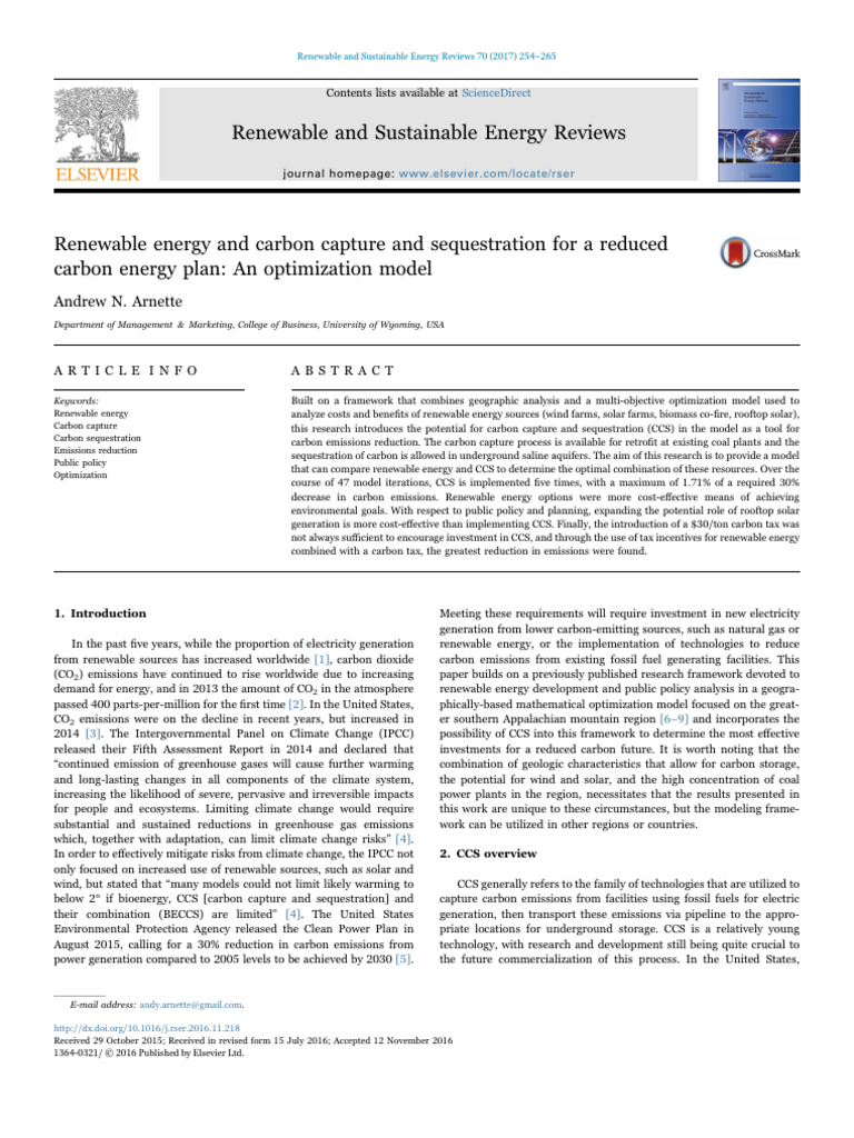 Arnette 2017 | PDF | Carbon Capture And Storage | Climate Change
