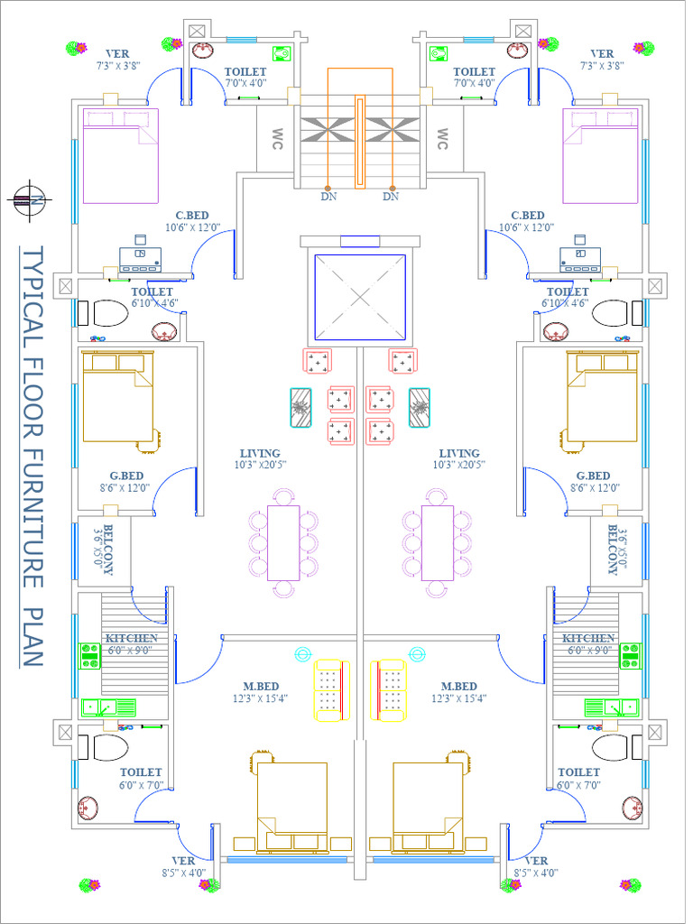 Typical Floor Furniture Plan Layout | PDF