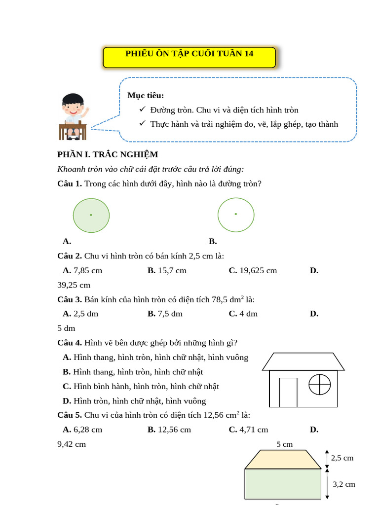 BTCT Toán 5 - B 1 | PDF