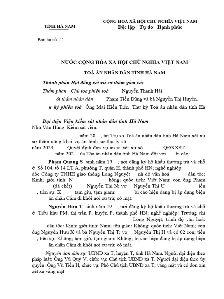 BA 41 - 2023 Hà Nam | PDF