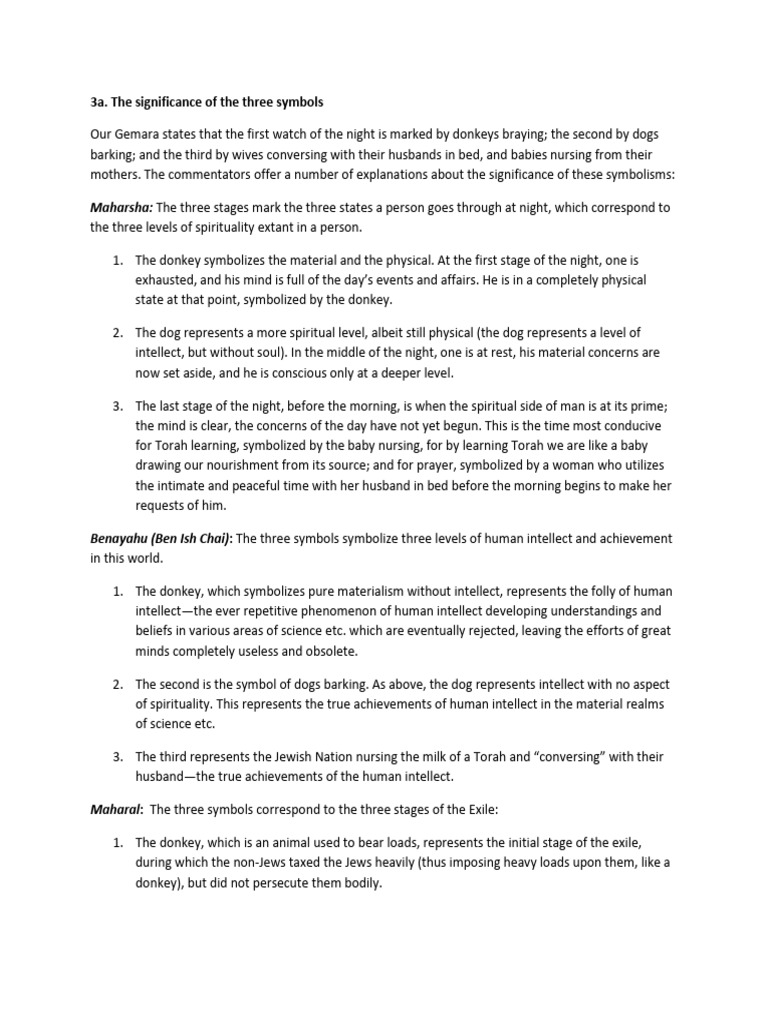 Rav Binyamin Jacobson - Gemora Brachos - Handout 3a The Three Symbols ...