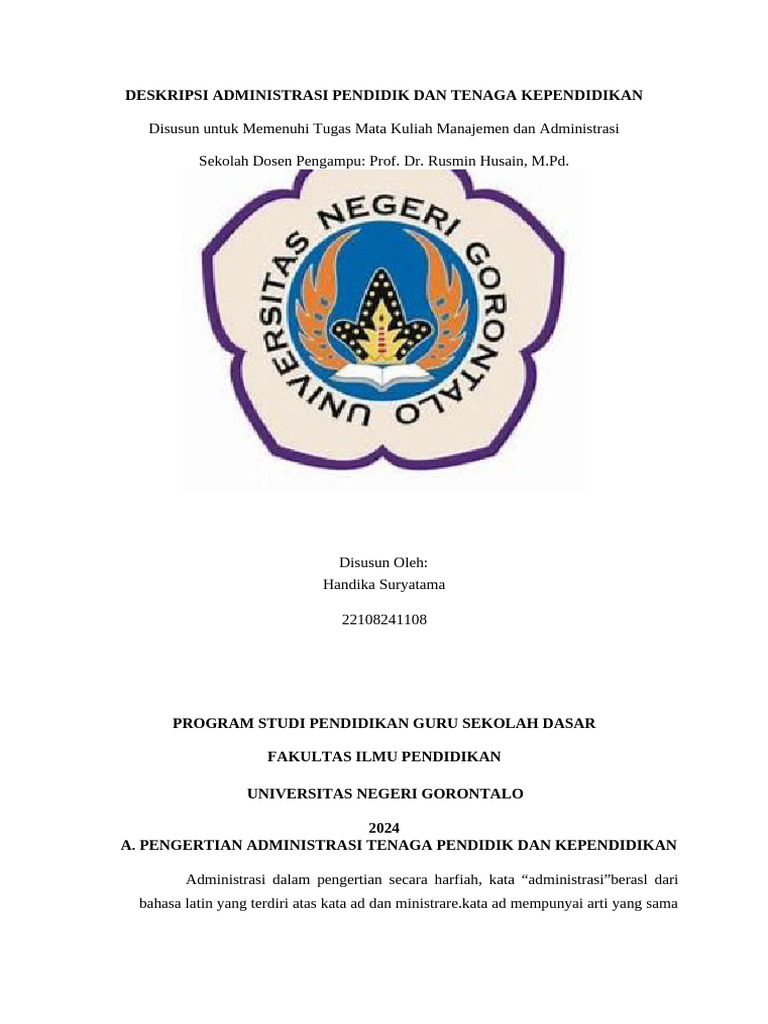 Administrasi Pendidik dan Tenaga Kependidikan | PDF | Pengembangan Diri
