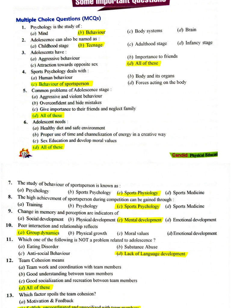 Grade 11 Unit 9 Psychology and Sports | PDF