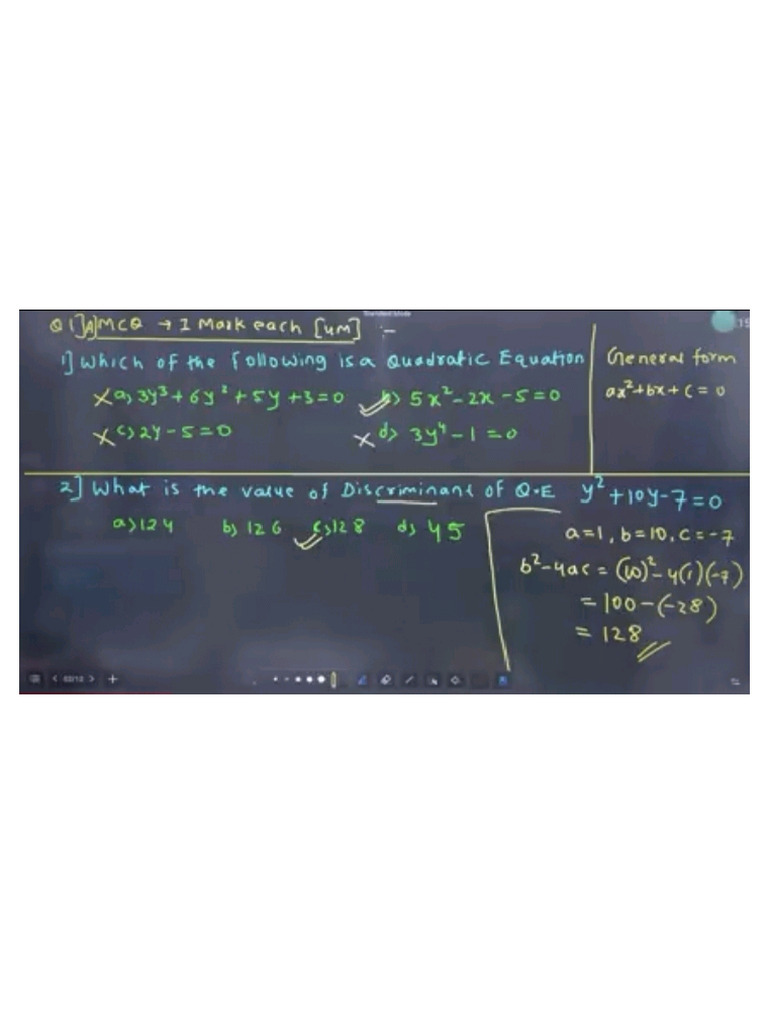 10th 2) Quadratic Equations | PDF