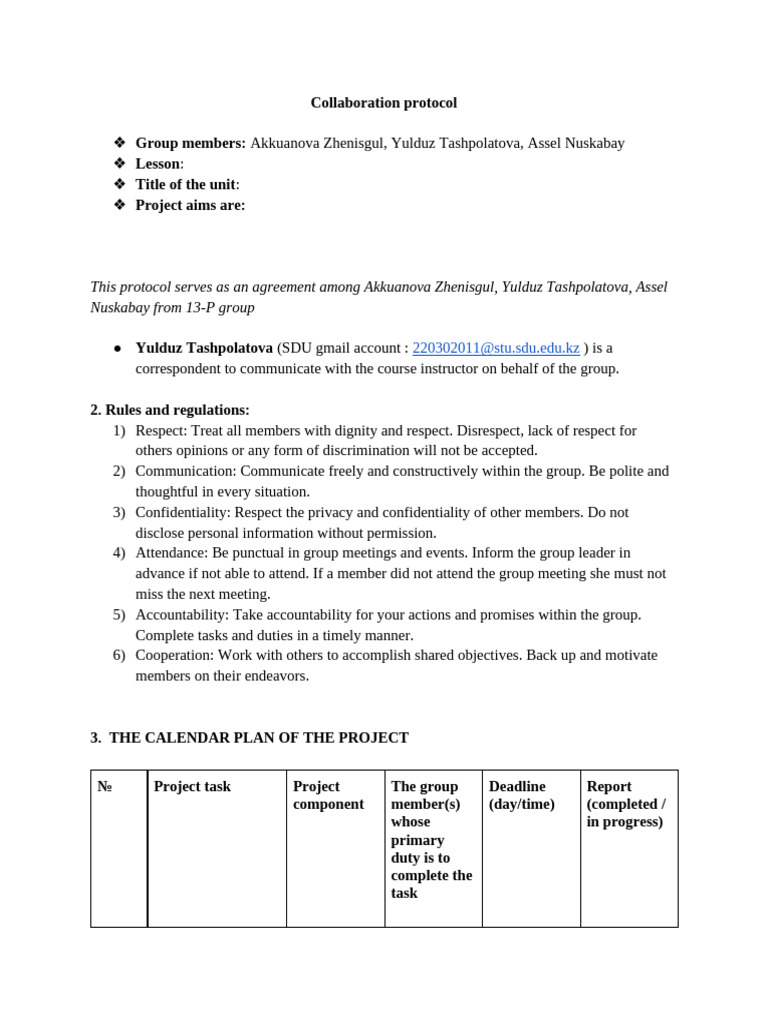 Collaboration Protocol Assel Yulduz Zhenisgul | PDF | Human Rights ...