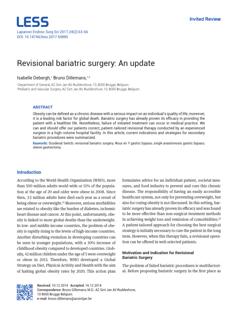Revisional Bariatric Surgery Insights | PDF | Bariatric Surgery | Obesity