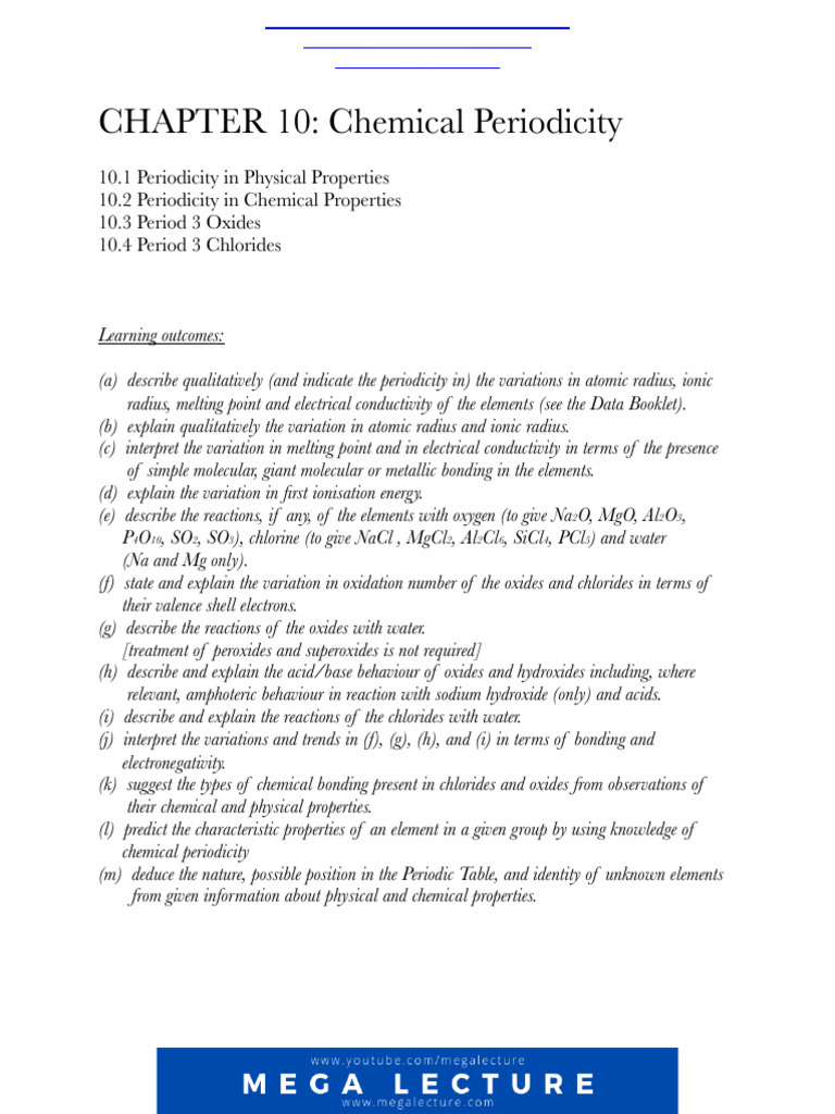 Chemical Periodicity in Period 3 Elements | PDF | Ion | Chlorine