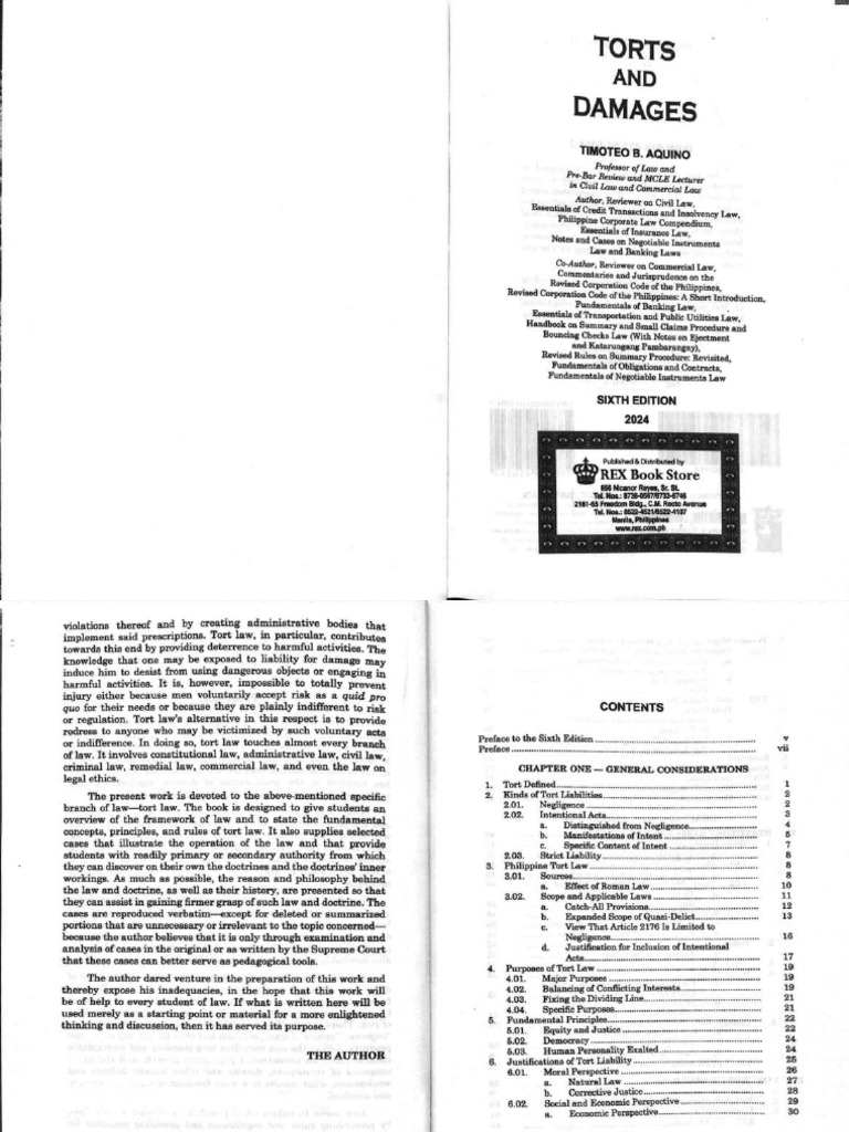 2024 Aquino - Torts and Damages | PDF