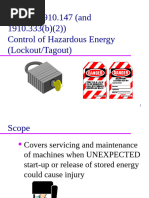 Toolbox Talks Lockout Tagout Awareness English | PDF | Safety | Working ...