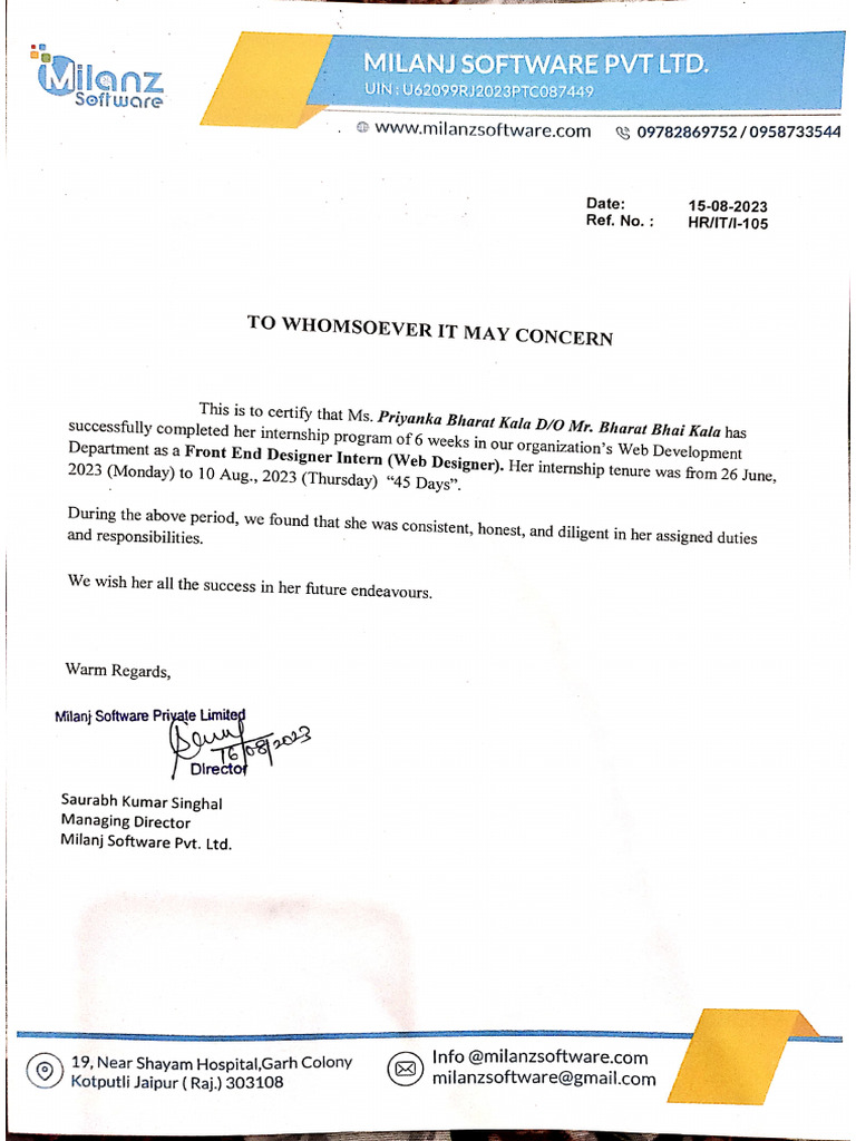 Exp Letter | PDF