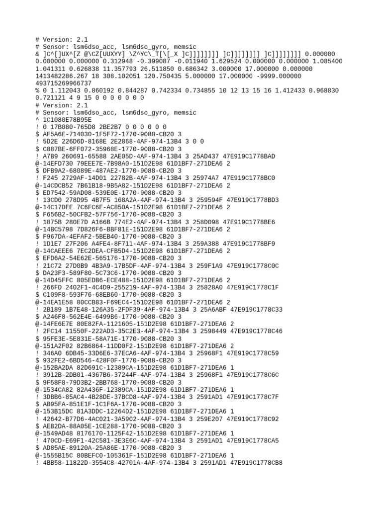 Sensor Data Log for LSM6DSO | PDF | Computers | Technology & Engineering