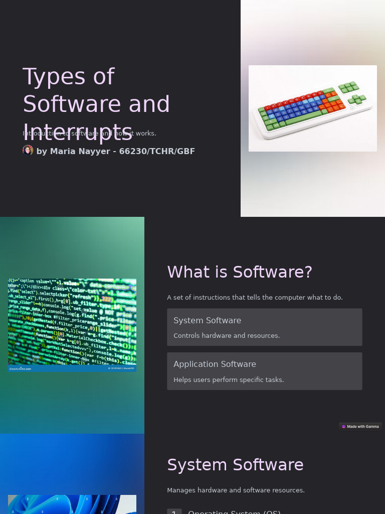 Types of Software and Interrupts | PDF | Operating System | Software