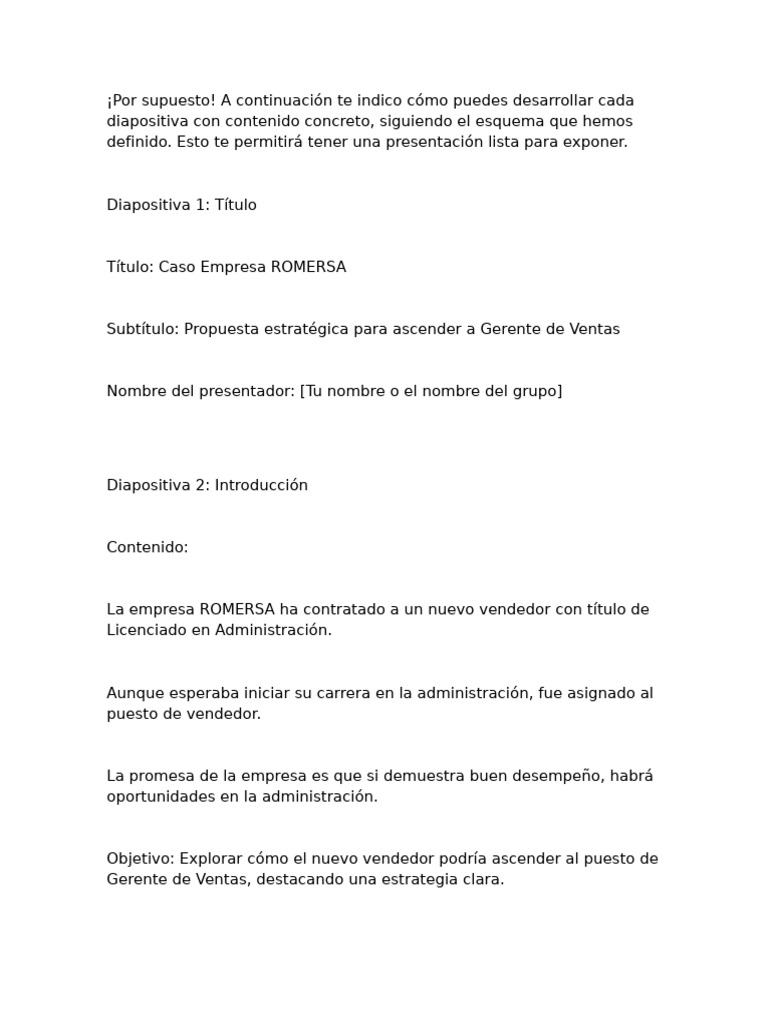 Ascenso a Gerente de Ventas en ROMERSA | PDF | Business | Liderazgo