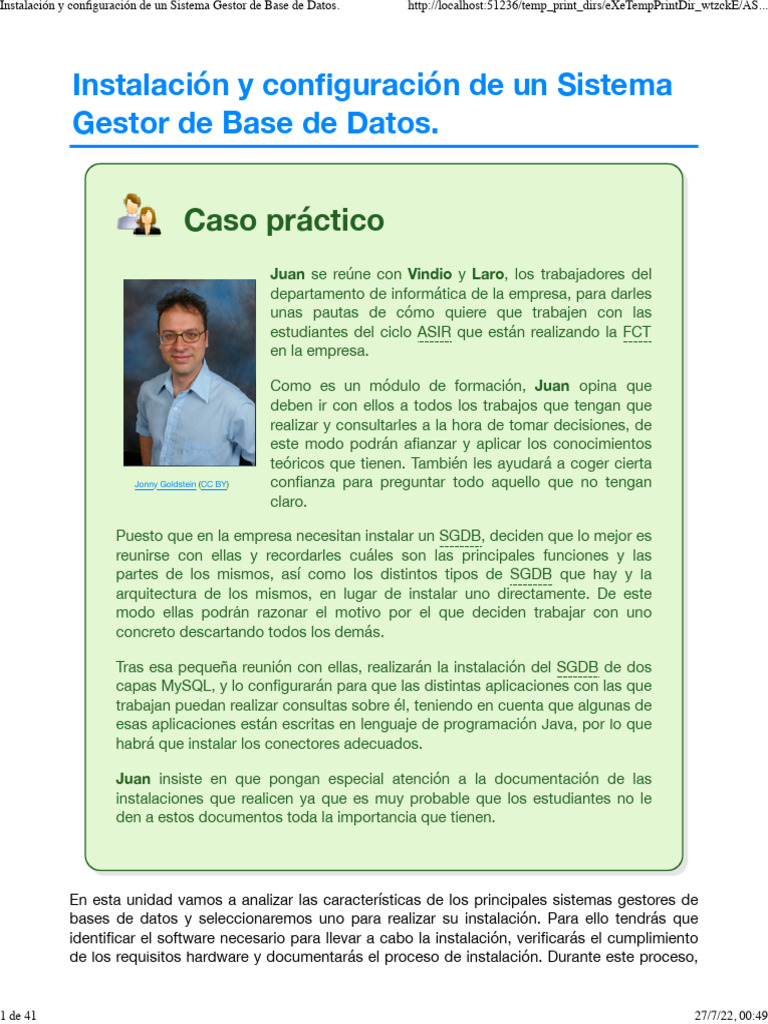 Instalación de un SGDB: Guía Práctica | PDF | Mi sql | Bases de datos