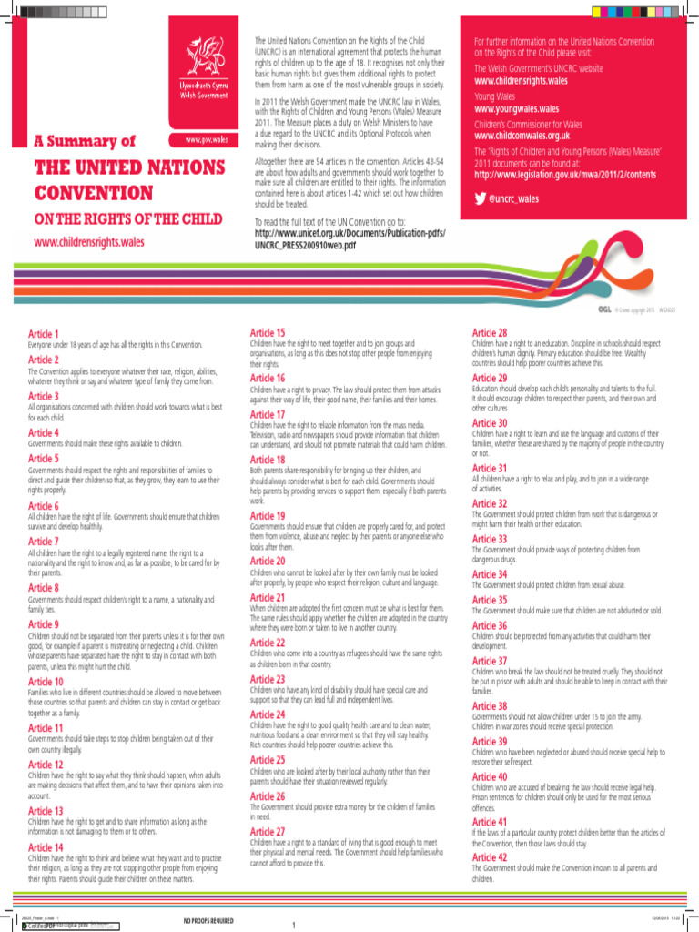 UN Convention on Children's Rights | PDF | Convention On The Rights Of ...