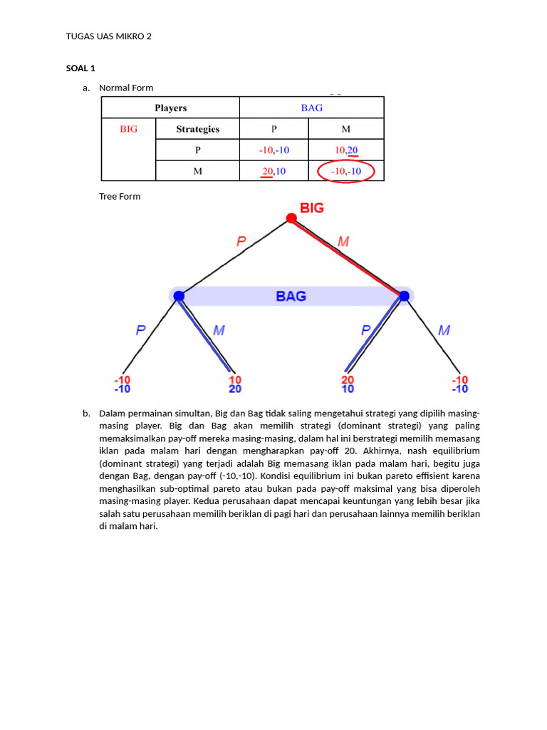 Contoh Nash Equilibrium dalam Ekonomi | PDF