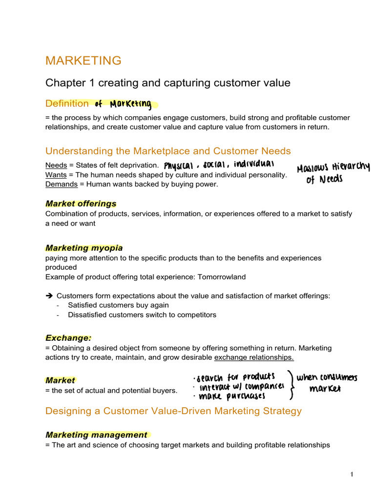 Marketing Notes | PDF | Marketing | Market Segmentation