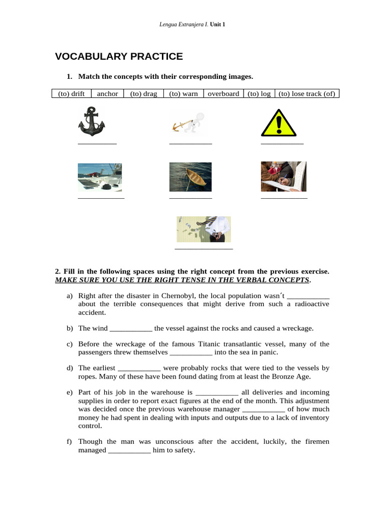 Vocabulary Practice: Foreign Language Unit 1 | PDF