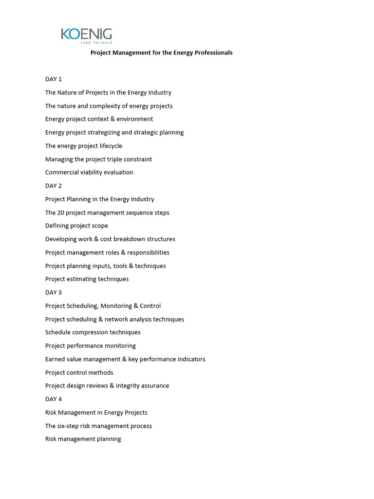Energy Project Management Guide | PDF