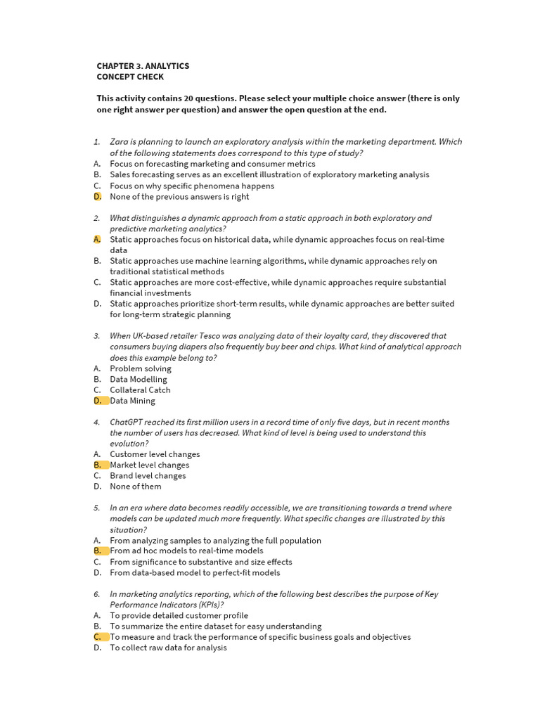 Concept Check Chapter 3 - v2 | PDF | Market Segmentation | Marketing