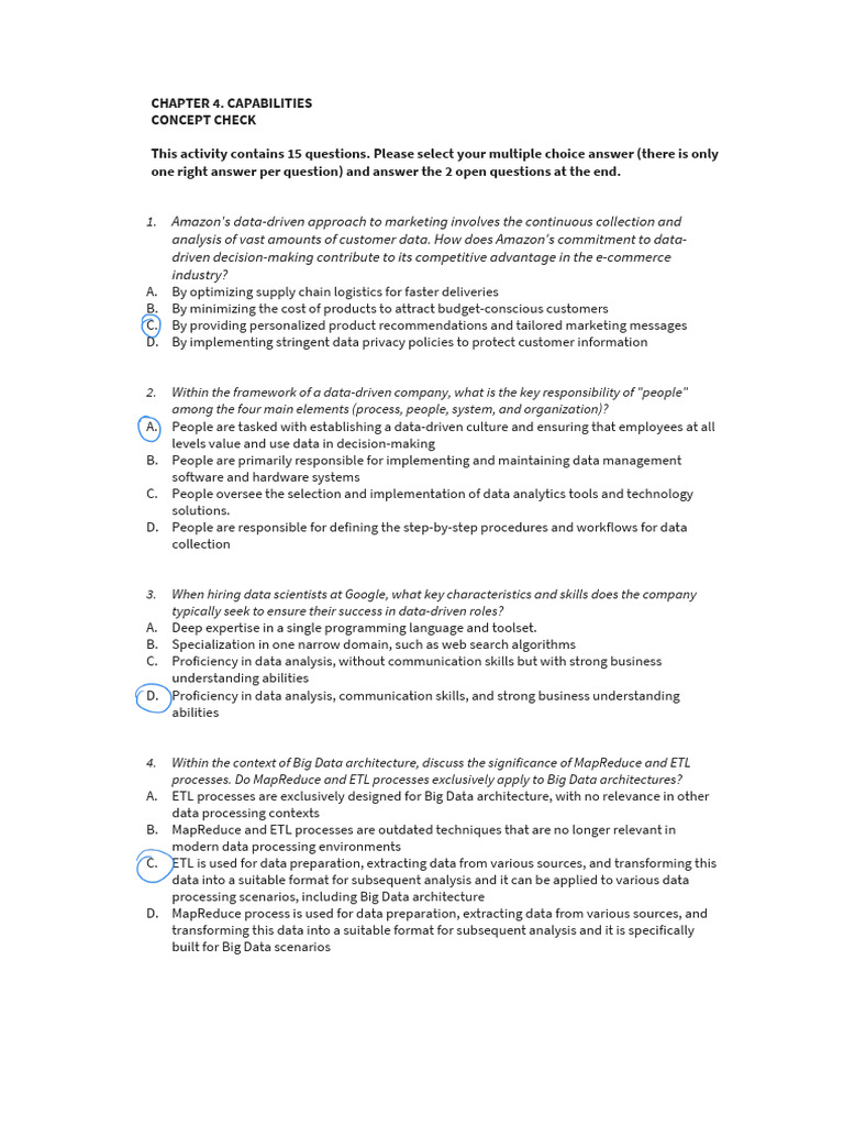 Concept Check Chapter 4 | PDF | Analytics | Big Data