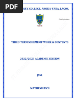 JSS1 Maths Third Term Note. 2023