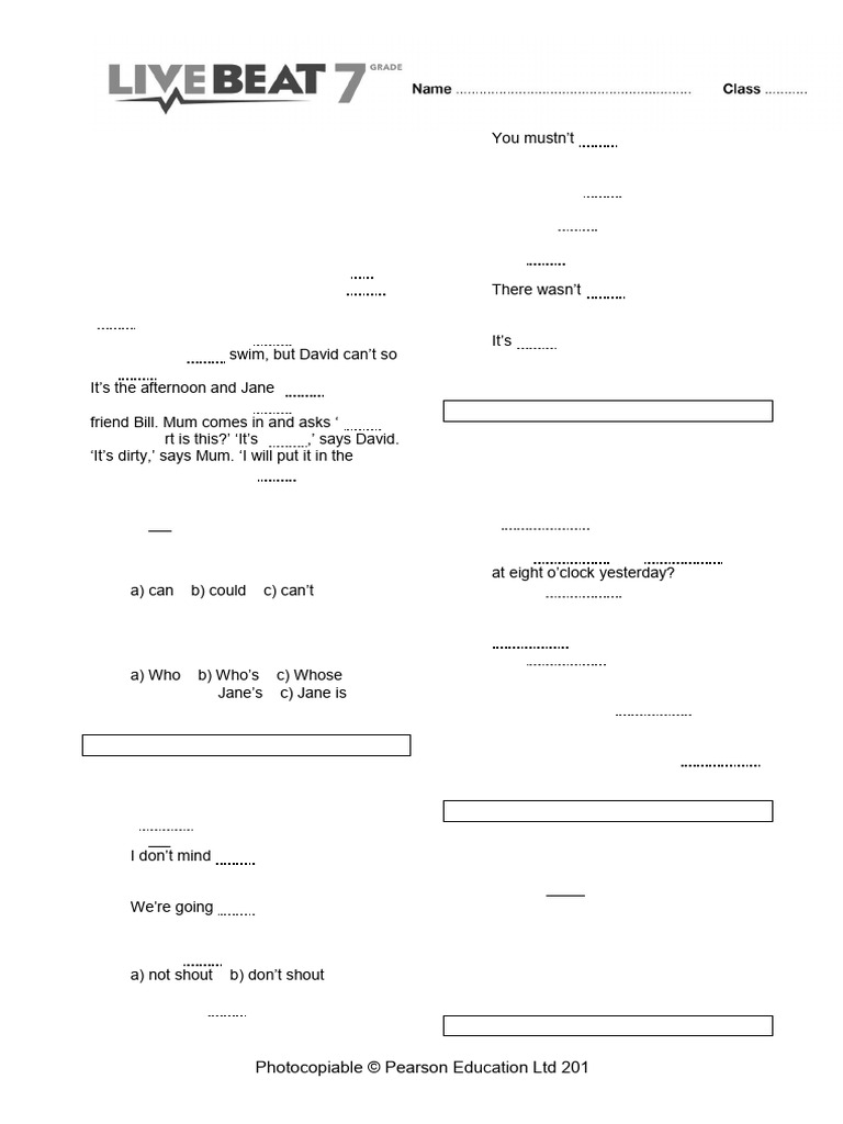 English Grammar Diagnostic Test | PDF