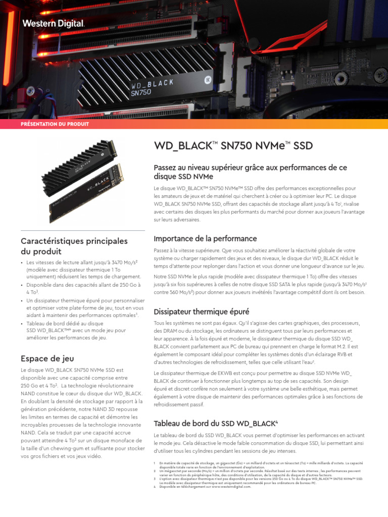 Product Brief WD Black sn750 Nvme SSD | PDF | Solid-state Drive ...