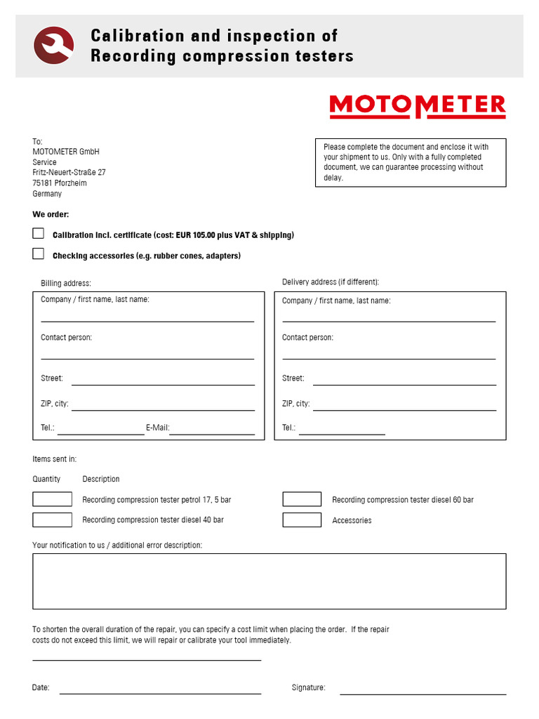 Calibration Document for Compression Testers | PDF