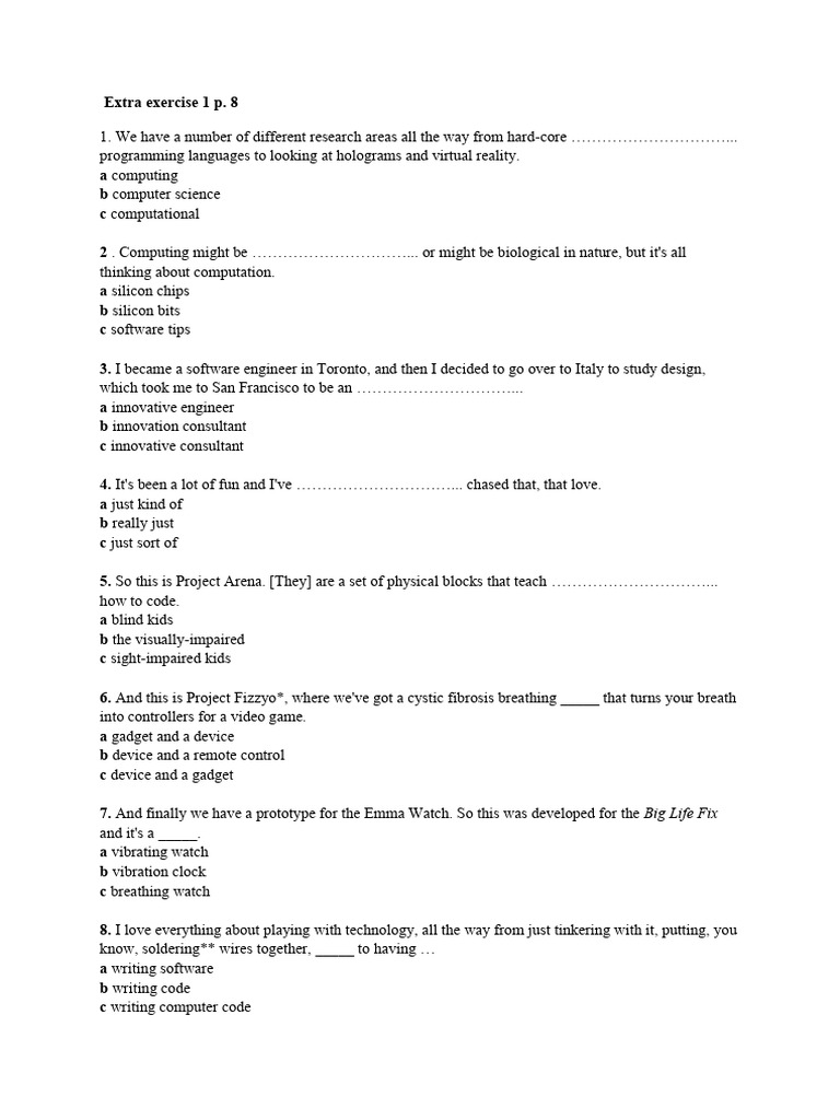 Innovative Coding And Technology Exercises Pdf Computing Engineering