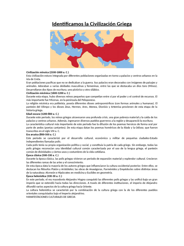 Evolución de la Civilización Griega | PDF | Antigua Grecia | Grecia clasica