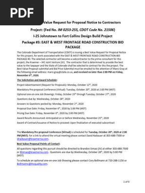 Road Construction Bid Proposal