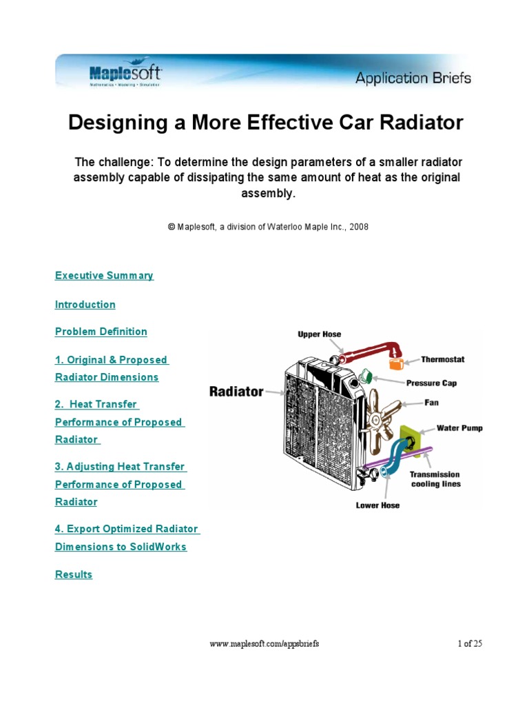 Designing A More Effective Car Radiator | PDF | Radiator | Heat Transfer